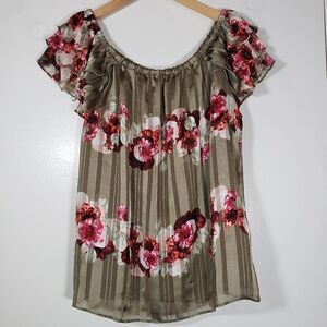 Banana Republic Floral Pleated Flowy Spring Blouse Size S